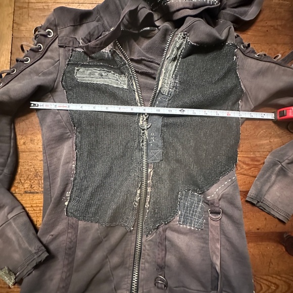 Salvage Gray Lace-Up Sweatshirt - Picture 8 of 10